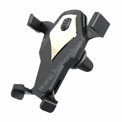 Vivo Y31s 5G Gravity univerzális gépkocsi / autós tartó - szellőzőrácsra helyezhető, 360°-ban forgatható - max 98 x 107 mm-ig nyíló bölcsővel - FEKETE