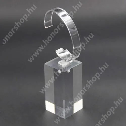 HUAWEI Band 3 Pro UNIVERZÁLIS okosóra tartó állvány / asztali tartó - ÁTLÁTSZÓ - műanyag, méret: 6cm x 4cm x 4cm