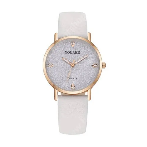 HUAWEI Honor Magic5 Pro (PGT-AN10) Hagyományos női kvarcóra - FEHÉR - 240mm hosszú műbőr szíjjal, átmérő: 32mm, óra vastagsága: 8 mm