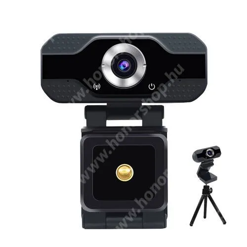 Vivo Y31s 5G S50 HD 1080P USB webkamera - 1080P HD, két mikrofonnal, univerzális 1/4" foglalat, 75° látószög, állítható dőlésszög, 2 Megapixel, 1920 x 1080, 25fps-30fps, USB csatlakozás, 7,2 x 8,6 x 3,8 cm - FEKETE