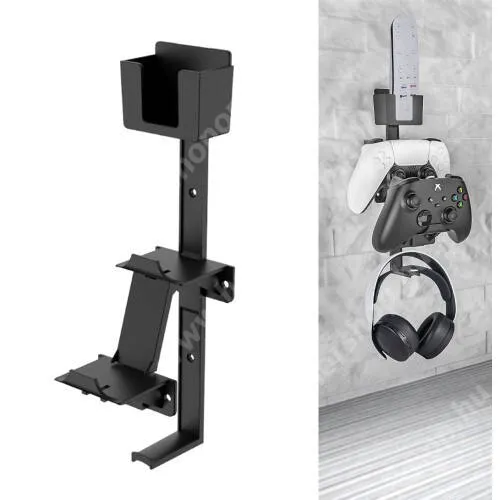 HUAWEI Honor Tablet V7 Pro UNIVERZÁLIS Headstand fejhallgató / Joystick tartó állvány / fali tartó - falra szerelhető, PS5, PS4, PS3, Xbox Series X, Xbox One, Nintendo Switch, távirányító tartó, 21 x 4 x 10 cm - FEKETE