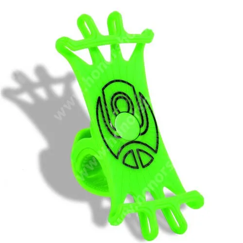 HUAWEI Honor 60 Pro WEST BIKING UNIVERZÁLIS biciklis / kerékpáros tartó konzol mobiltelefon készülékekhez - ZÖLD - 360°-ban forgatható, kormányra rögzíthető, szilikon, 65mm x 125mm