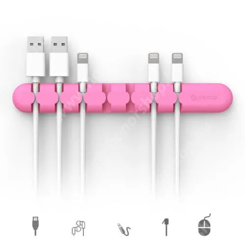 Vivo Y31s 5G ORICO CBS7 kábel szervező, kötegelő, 1db-os - RÓZSASZÍN - 15 x 2 x 1.2cm - GYÁRI