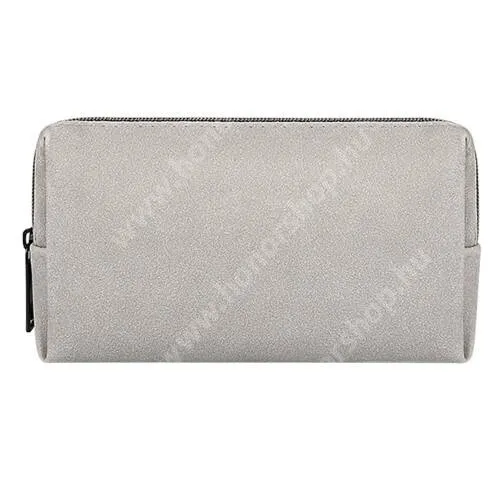 HUAWEI Honor X9a UNIVERZÁLIS fekvő tok / táska - VILÁGOS SZÜRKE - szövet, fülhallgatók, kábelek, pendriveok, powerbankok számára ideális, cseppálló, cipzár, hordozható - 190 x 110 x 40mm