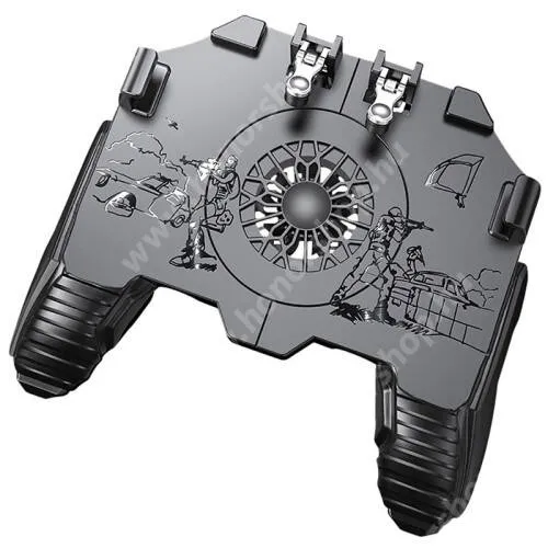 HUAWEI Honor X5b Plus UNIVERZÁLIS Kontroller / Joystick - ravasz FPS játékokhoz, gamepad, beépített hűtőventilátor, beépített 500mAh akkumulátor, 6.5"-os méretig kompatibilis okostelefonokkal - FEKETE