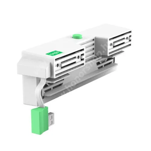  IPEGA PG-9155 hűtőventilátor Nintendo Switch-hez - 2 ventilátorral, kapcsoló gomb, 184 x 42 x 62 mm - FEHÉR / ZÖLD - GYÁRI