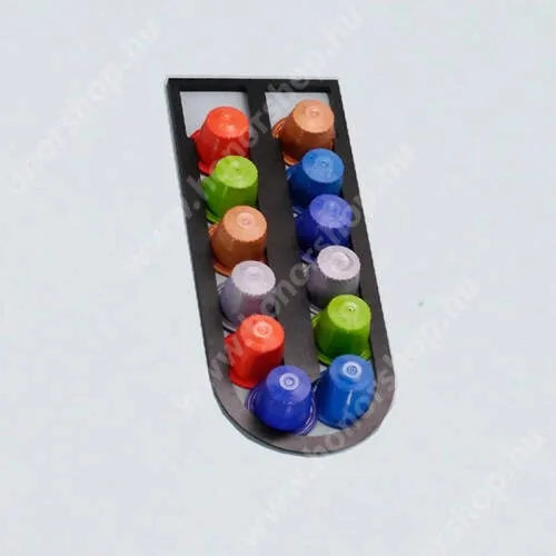 HUAWEI Honor Magic V2 RSR Porsche Design (VER-AN10) NESPRESSO KÁVÉKAPSZULA TARTÓ - 12db kapszula tárolására alkalmas, falra ragasztható, műanyag, 240 x 94mm - FEKETE