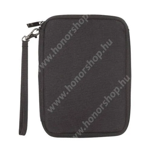 Evolveo StrongPhone X4 UNIVERZÁLIS tok / táska - FEKETE - szövet, fülhallgatók, kábelek, órák, memóriakártyák, pendriveok számára ideális, csuklópánt, cseppálló, hálós zsebek, cipzár, hordozható - 222 x 170  x 13mm