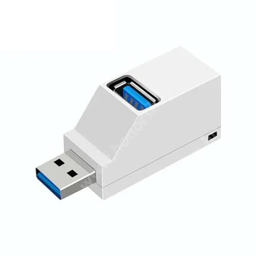 Vivo Y31s 5G Mini hordozható 3 portos USB hub / elosztó - 1x USB 3.0 port és 2x USB 2.0 port, 480Mbps / 5Gbps adatátviteli sebesség - FEHÉR