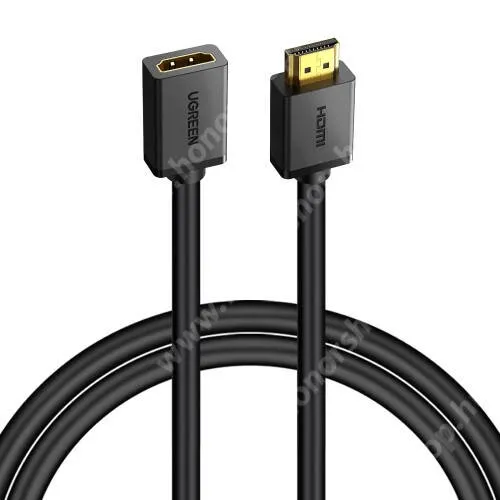 HUAWEI Y560 (Y5) UGREEN HDMI hosszabbító kábel - v2.0 HDMI dugó, aranyozott HDMI dugó, HDMI anya / HDMI apa, 2m hosszú, 48Gbps, 4K@60Hz - FEKETE