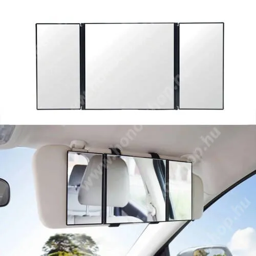 HUAWEI Honor 60 Pro UNIVERZÁLIS autó napellenzőre rögzíthető tükör - összecsukható, hordozható, tépőzáras rögzítés, 304 x 141 x 10mm 