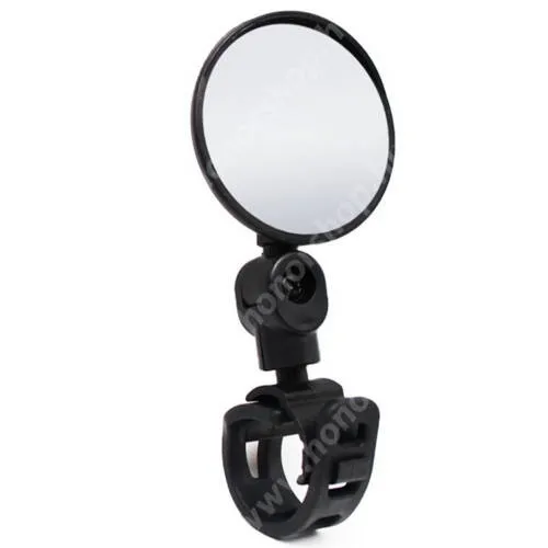 HUAWEI Honor 9 Premium UNIVERZÁLIS motoros, biciklis, kerékpáros visszapillantó tükör - 1db, tükör átmérője: 8cm, szilikonos állítható rögzítő, 360°-ban forgatható, 180°-ban dönthető - FEKETE