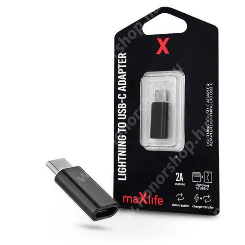 Vivo Y31s 5G MAXLIFE Type-C adapter - FEKETE - lightning-et Type-C-re alakítja át, 2A, 10W