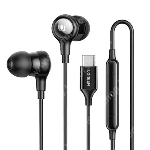 HUAWEI Honor X5b Plus UGREEN 30638 UNIVERZÁLIS SZTEREO HEADSET - Type-C csatlakozó, mikrofon, felvevő gomb, hangerőszabályzó gomb, 1,2 m hosszú vezeték, DAC chip, zajszűrő - FEKETE - GYÁRI
