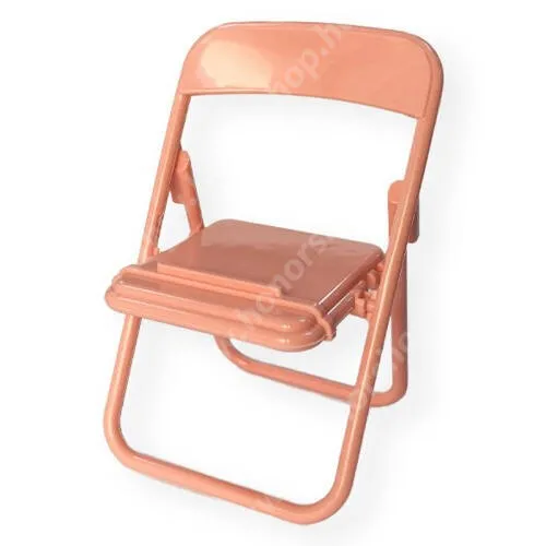 HUAWEI Honor 30 UNIVERZÁLIS asztali telefon tartó, állvány - műanyag, csúszásgátló, összecsukható - SZÉK ALAKÚ - RÓZSASZÍN