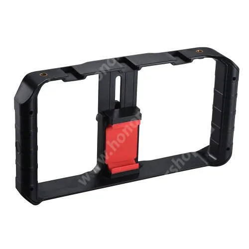 HUAWEI Honor 10 Ulanzi U-Rig UNIVERZÁLIS telefon tartó fotózáshoz - 3 extra 1/4"-es csatlakozó, 55-85mm-ig nyíló bölcsővel, univerzális 1/4"-es csatlakozó, 165g, 247 x 130 x 35mm - FEKETE
