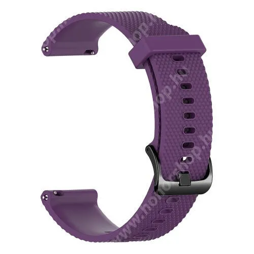  Okosóra szíj - szilikon, Twill mintás - LILA - 107mm + 92mm hosszú, 22mm széles - HUAWEI Watch GT 3 46mm / GT 3 Pro 46mm / Watch 3 46mm / Watch 3 Pro 48mm / SAMSUNG Watch3 45mm / Xiaomi Watch S2 / Amazfit GTR 4 46mm