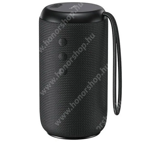 Vivo Y31s 5G USAMS YC011 bluetooth hordozható hangszóró - v5.0, 2000 mAh belső akku, mikrofon, IPX7 vízálló, csuklópánt - FEKETE - YC011YX01 - GYÁRI