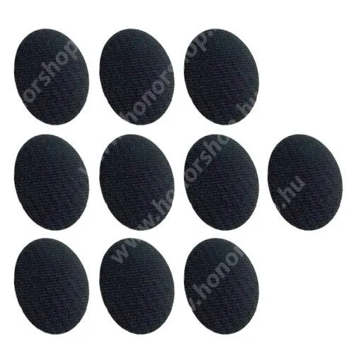 HUAWEI Honor 30 Lite UNIVERZÁLIS öntapadós csúszásgátló tépőzáras tapasz  - 1szett / 10db, öntapadós, 60mm átmérő, sík sima felületekre - FEKETE