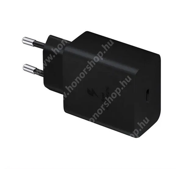 Vivo Y31s 5G SAMSUNG hálózati töltő - Type-C aljzattal, 45W, 20V / 2.25A, PD gyorstöltés támogatás, KÁBEL NÉLKÜL! - FEKETE - EP-T4510EBE - GYÁRI
