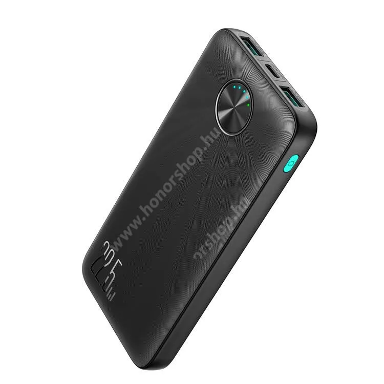 HUAWEI Honor Note 10 JOYROOM hordozható vésztöltő, Powerbank, 1x Type-C és 2x USB aljzat, 10000mAh akku, 22.5W, LED kijelző, PD gyorstöltés támogatás, Fekete