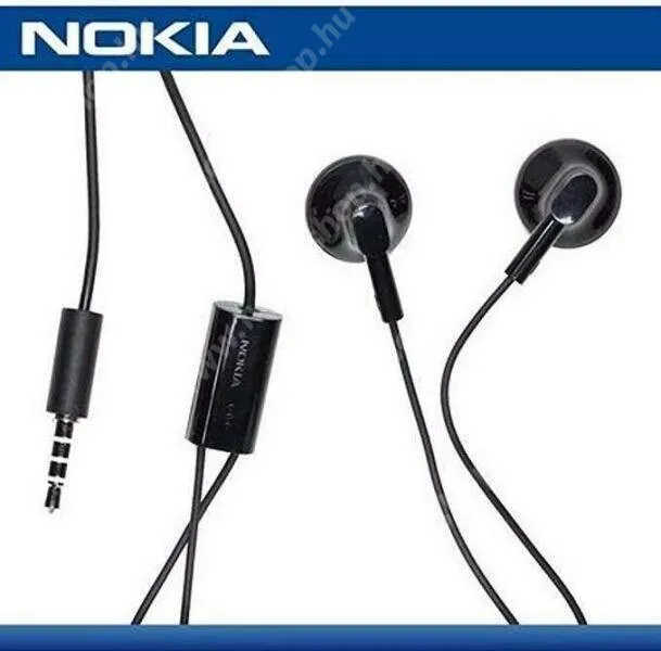 HUAWEI Honor 8S NOKIA WH-108 SZTEREO headset, 3.5 mm jack, mikrofon, AD-87 adapter, Fekete