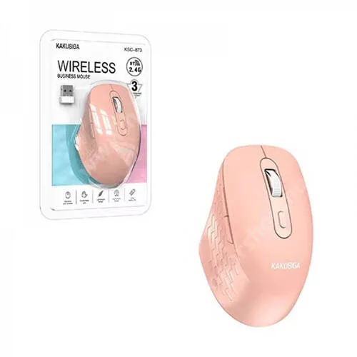  KAKUSIGA QIYUE vezetéknélküli egér, 2.4Ghz Wireless + Bluetooth csatlakozás, 1200/1600/2400 DPI, 6 gombos, Beépített akkumulátor, Type-C töltőaljzat, Rózsaszín
