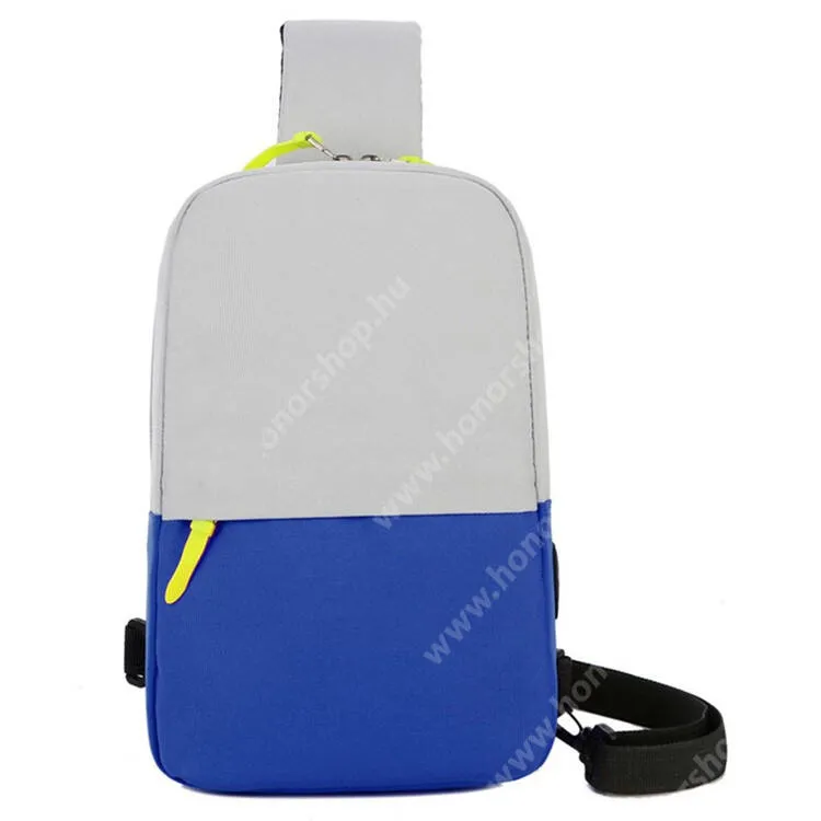 HUAWEI Honor Magic V2 RSR Porsche Design (VER-AN10) Unisex tok, Crossbody, Válltáska, Cipzár, Állítható pánt, Cseppálló oxford szövet, 290 x 190 x 80mm, Fehér, Kék