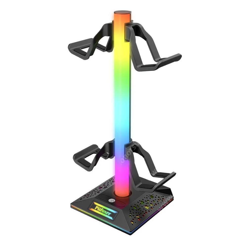 HUAWEI Honor Pad X8a 4 az 1-ben RGB színváltós gamer fejhallgató és kontrollertartó állvány 2 x USB-A és 1 x USB-C csatlakozással, Fekete