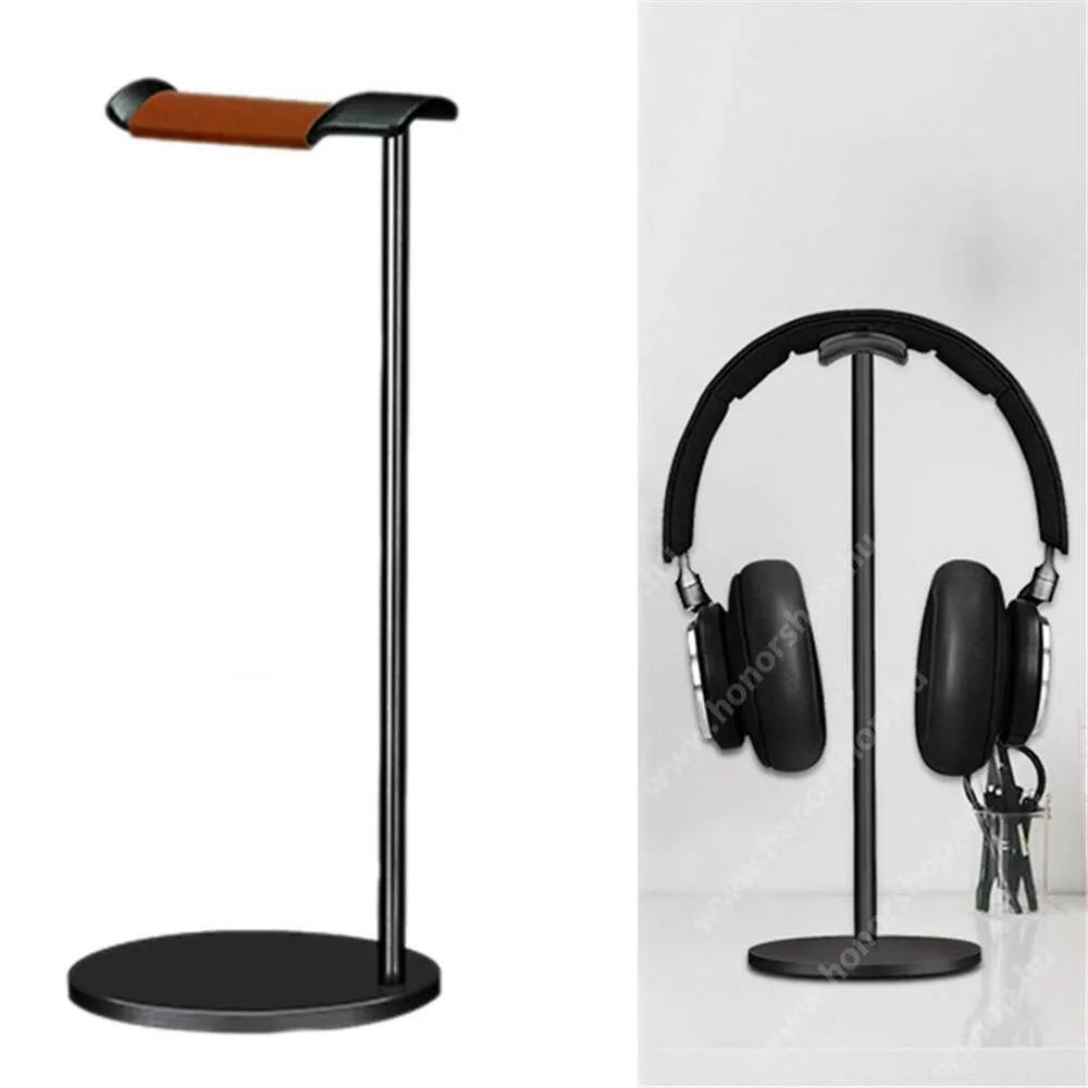 Vivo Y31s 5G Gamer fejhallgató tartó, állvány, Alumínium, Csúszásgátló, 270 x 100mm, Fekete