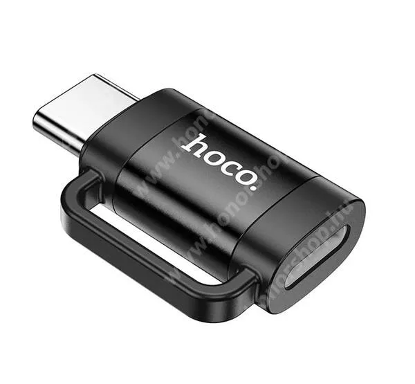 Vivo Y31s 5G Hoco adapter, Lightning / USB-C, adatátvitelre és töltésre is alkalmas, UA31E, Fekete