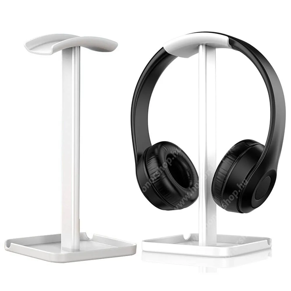 Vivo Y31s 5G Kétfunkciós Gamer fejhallgató állvány, Műanyag, Csúszásgátló, 235 x 104 x 50mm, Fehér