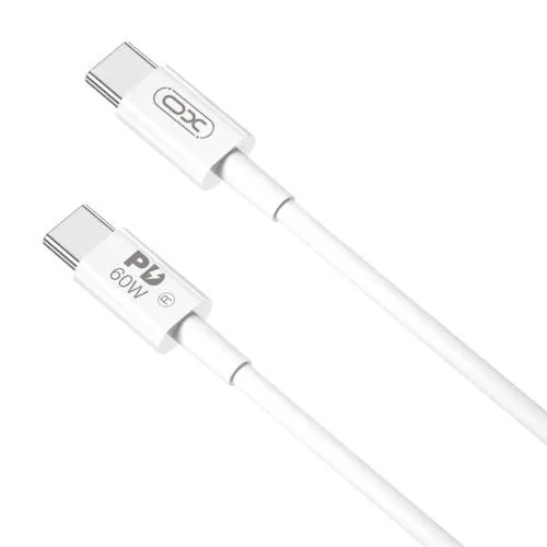 Vivo Y31s 5G XO adat és gyorstöltő kábel, USB-C / USB-C, 60W, PD, Gyorstöltés, 2m hosszú, NB-Q190B, Fehér