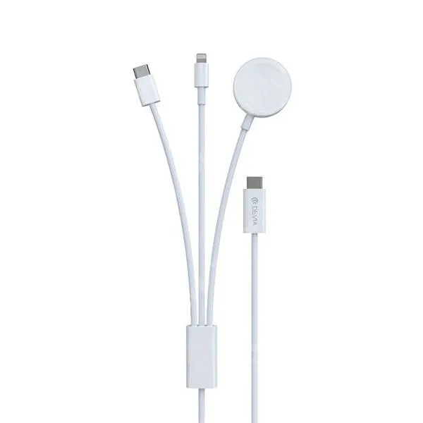 HUAWEI Honor Note 10 Devia okosóra töltő (2,5W), USB-C / mágneses, 1,2m hosszú + USB-C (7,5W) + Lightning (5W) töltőkábel, Apple Watch Series 1, 2, 3, 4, 5, 6, 7, 8, 9, 10, 11, SE, Ultra, Fehér