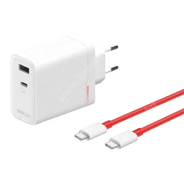 HUAWEI Honor Magic Vs Ultimate (FRI-AN10) OnePlus hálózati gyorstöltő, 1 x USB-A, 1 x USB-C aljzat, 120W, GaN, PD 3.0, QC 3.0 gyorstöltés, 1 x Type-C kábel, 5461100631, Fehér