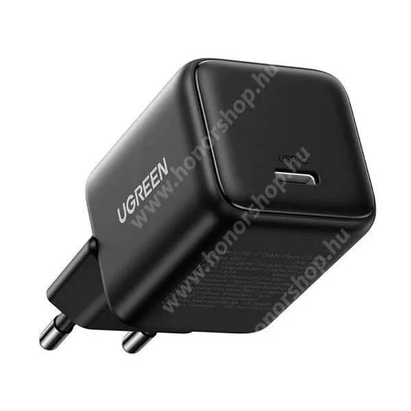 Vivo Y31s 5G UGREEN hálózati gyorstöltő, 1 x USB-C aljzat, 30W, GaN, PD3.0, QC4.0, PPS, FCP, AFC, Kábel nékül, X513, Fekete