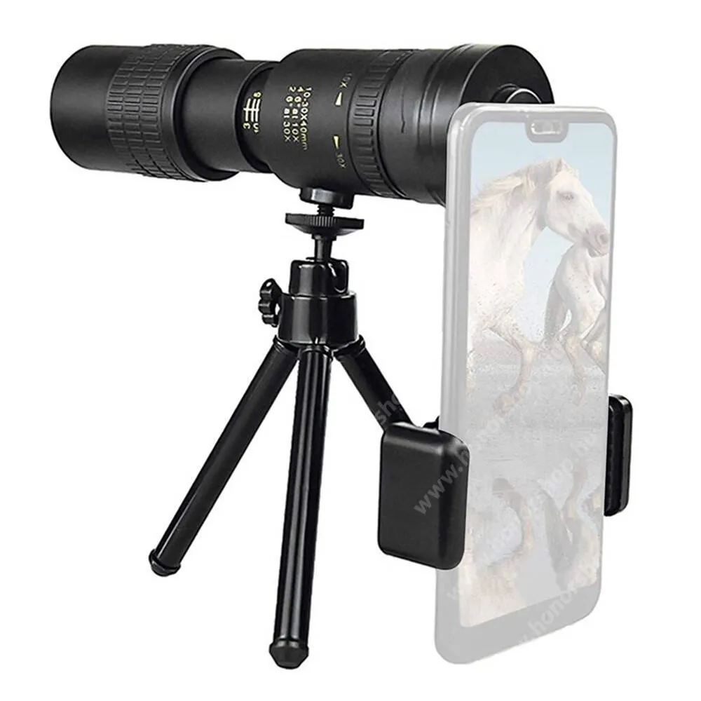 Vivo Y31s 5G 10–300x zoom monokuláris távcső tripoddal és mobiltelefon-tartóval, Kristálytiszta látvány, Sokoldalú felhasználás