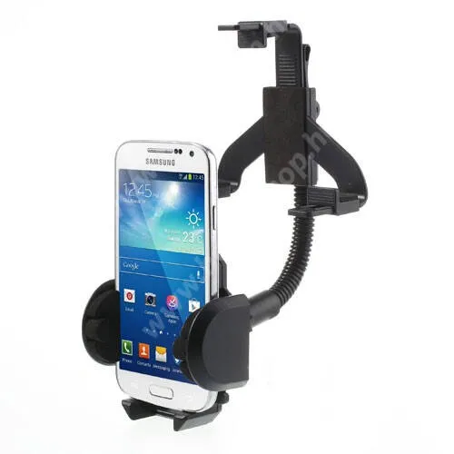 Vivo Y31s 5G UNIVERZÁLIS gépkocsi / autós tartó - visszapillantóra tehető - FEKETE - 40-100 mm-ig állítható bölcsővel