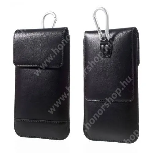  UNIVERZÁLIS álló tok - karabíner, tépőzár - 170 x 55mm - FEKETE